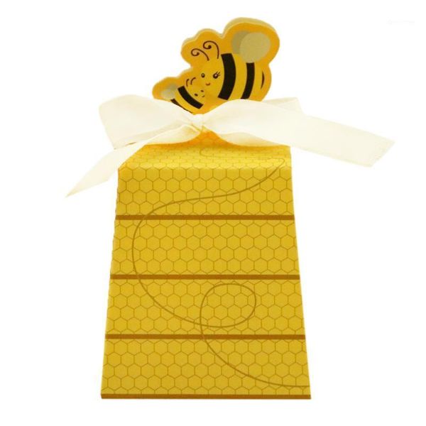 

10pcs/lot easter bee gift box ramadan decoration wedding favors and baby shower candy boxes romantic wedding box paper bag1