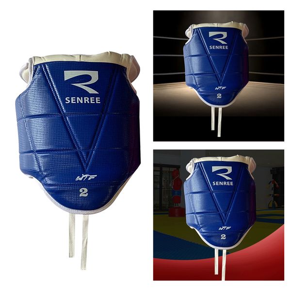 

taekwondo chest guard body protector karate mma sparring gear, Black;blue