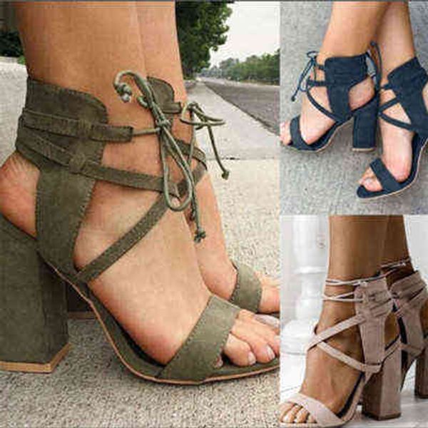 

large women's sandals high heels thick heels women's shoes 35-43, Black