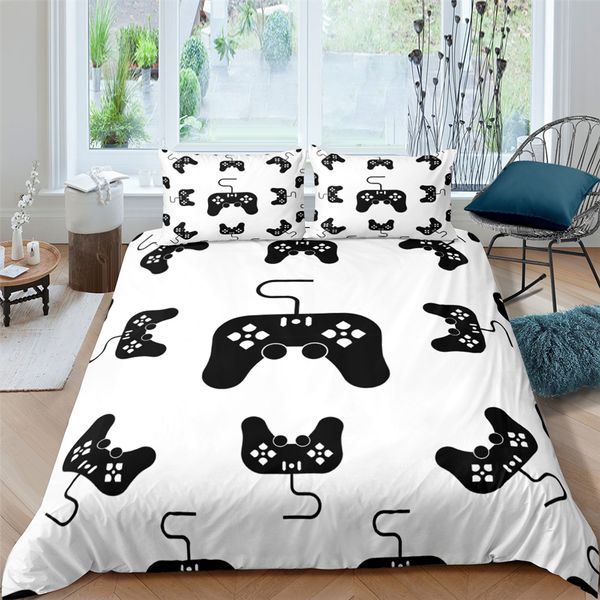 

zeimon 2/3pcs 3d digital gamer printing bedding set 1 quilt cover + 1/2 pillowcases us/eu/au size twin double full queen king duvet cover