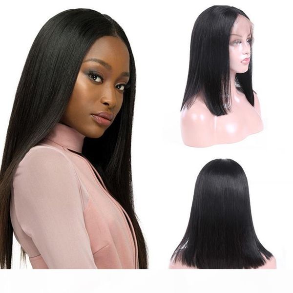 

human hair wig brazilian vingin straight hair lace front wigs with baby hair middle part natural wigs for black women 12inch(purple, Black;brown