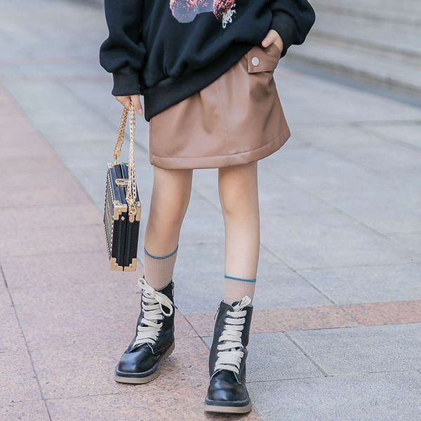 

with winter parent-child drs autumn veet leather and 2020 new children's girls' korean a-line short skirt, Blue