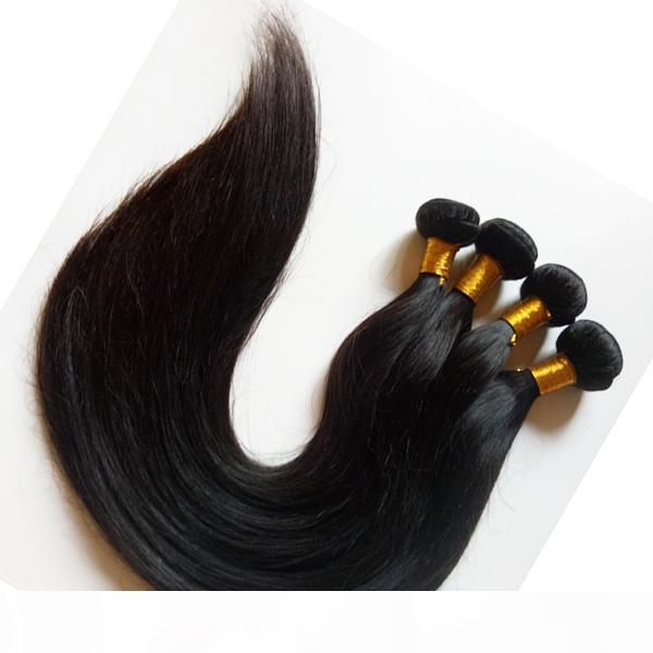 

unprocessed brazilian virgin staright hair smooth and soft fashion beautiful indian remy hair extensions large wholesale in stock dhgate, Black