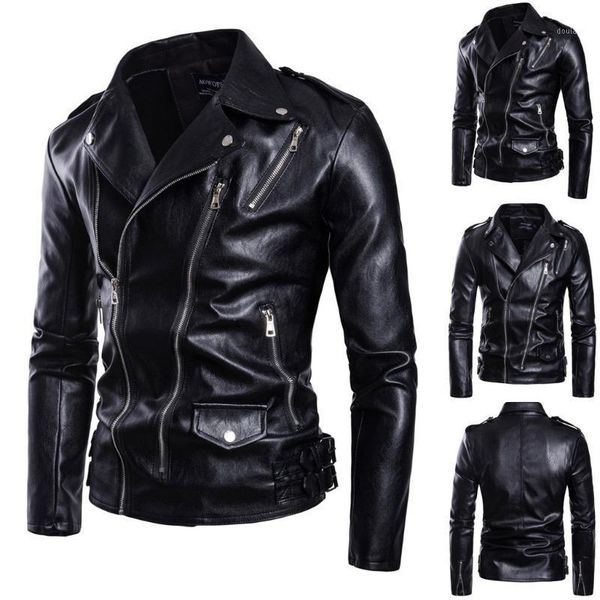 

men leather jacket autumn&winter biker motorcycle zipper outwear coat clothing us size up to 3xl hip hop slim fit pilot coat1, Black;brown