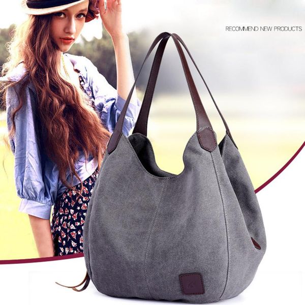 

canvas handbag fashion women shoulder bag multi-pouch bag handle bags shopper ladies party purse crossbody
