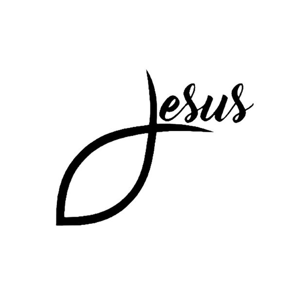 

12.7cm*10cm jesus fish vinyl decal sticker car window wall bumper decoration black/silver c2-3050
