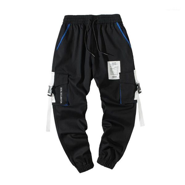 

streetwear men's harem pants ribbon sweatpants male casual trousers black jogger 2021 new man jogging pants loose dropshipping1