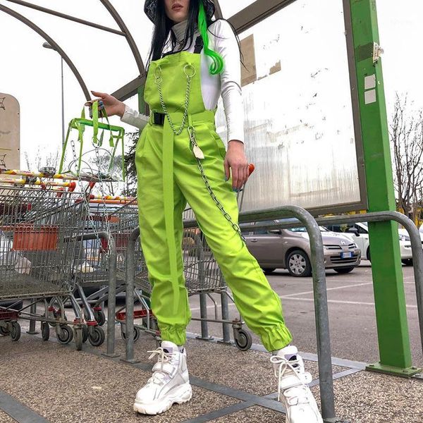 

western style street snap-style women's pants 2020 summer trend new products cool zipper bag buckle suspender strap1, Black;white