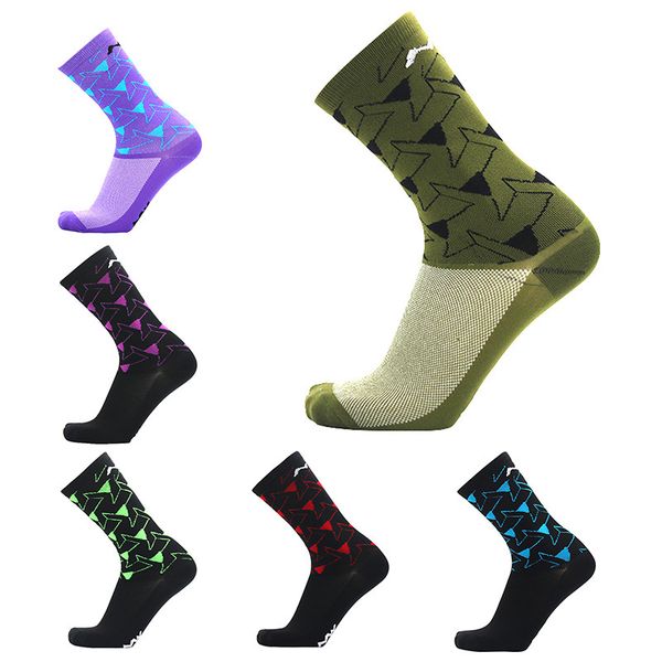 

outdoor sports cycling socks for men and women middle socks non-slip deodorant bicycle basketball socks anti skid elite socksait unisex, Black