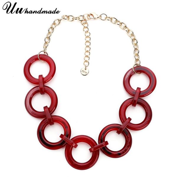 

statement acrylic round pendant choker vintage necklace for women necklaces pendants colar kolye steampunk fashion jewelry 2020, Golden;silver