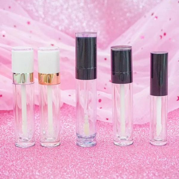 

100pcs 5ml lip gloss tube empty plastic lip tubes with white cap cylinder small stick sample lipgloss refillable bottle1