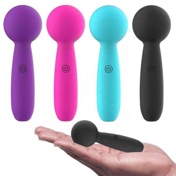 Nxy Vibrators Nova Chegada 10 Modo Forte Poder Vibrante Poder Av Wand Clitóris Estimulador USB Recarregável Massager Adulto Produtos Sexuais para Mulheres 0105