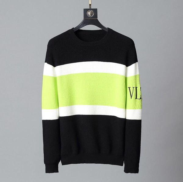 

new aop jacquard letter knitted sweater in autumn / winter 2021 custom jacquard knitting machine enlarged detail crew neck cotton 0k11, White;black