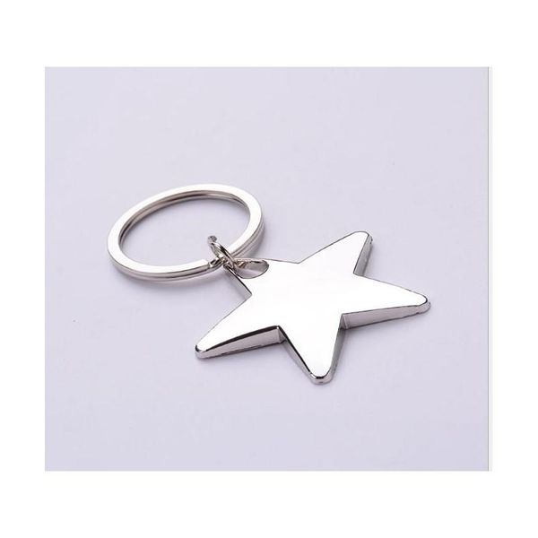 

novelty star shaped keychains metal keyrings custom logo for gifts wtpsv, Silver