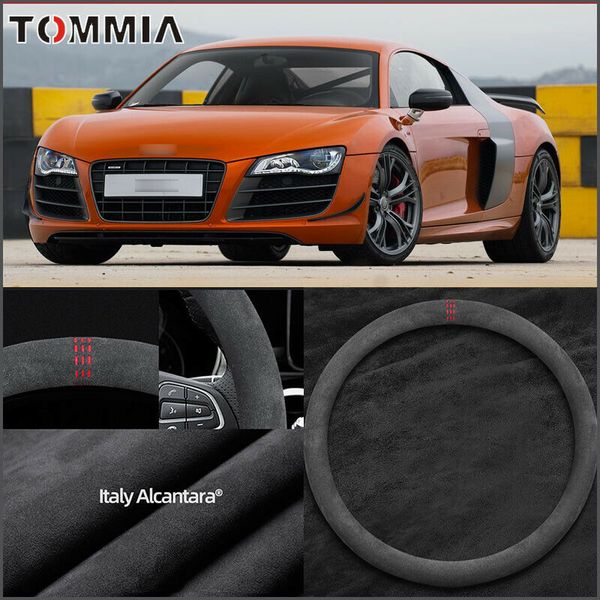 

o type 15" non-slip black alcantara suede car steering wheel cover for audi r8