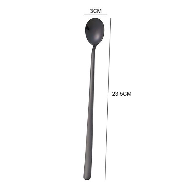 

round head long handle spoon colorful stainless steel coffee spoon fruit teaspoon dessert scoops kitchen gadget tool h jlldav