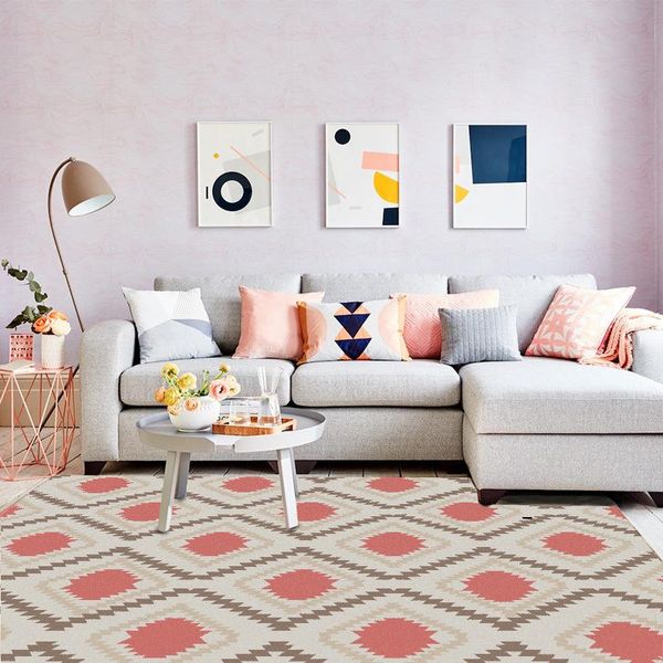 

carpets nordic style geometric pink for living room bedroom area rugs antiskid floor mat home large size decor soft carpet