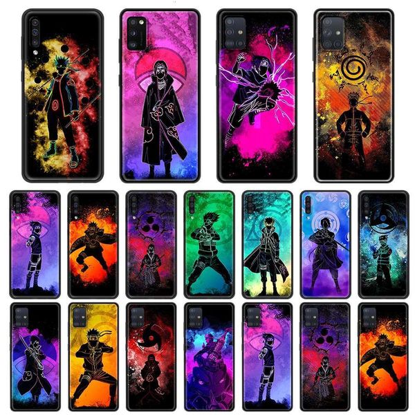 

1dwsamsung galaxy a51, a71, 5g, a50, a70, a11, a21s, a31, a41, a42, a91, a01, tpu, black soft cover, japane animation naruto sasuke