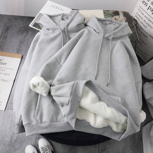 

versatile hoodies women korean version loose simplicity thick sweatshirt women hooded long sleeve for winter 2021, Black