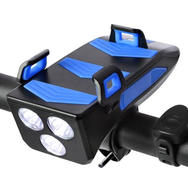 

bike phone rack with trumpet headlight four-in-one multi-functional bicycle light mobile mount buckle pull front light