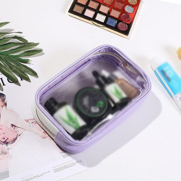 

new pvc leather transparent cosmetic bag travel necessity beauty makeup bag women multifunction portable cosmetic storage1