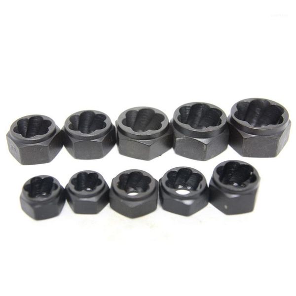 

10pcs damaged nut bolt remover stud extractor set metric broken bolt removal kit1