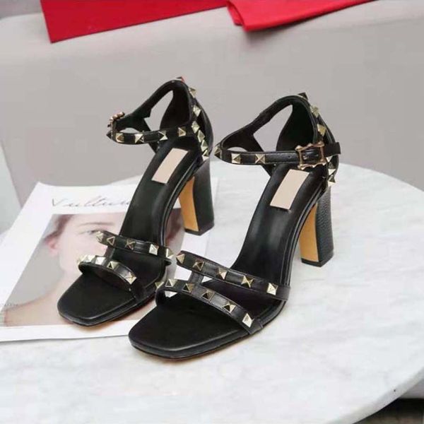 

classics women shoes sandals fashion beach thick bottom heels alphabet lady sandals leather high heel shoes slides 38, Black