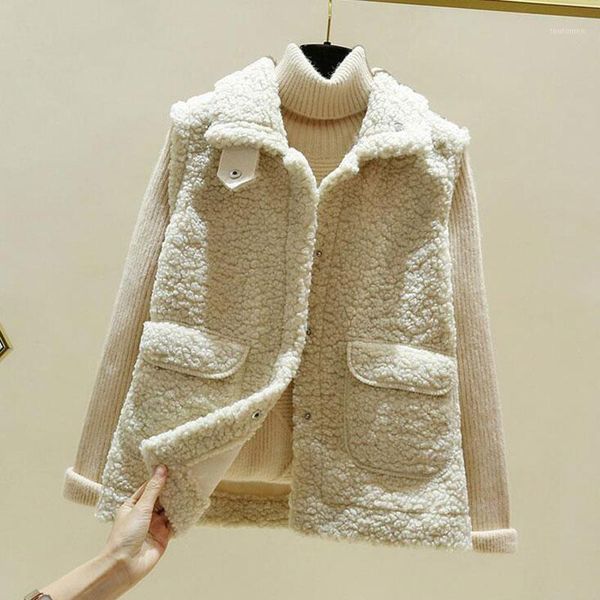 

2021 autumn winter waistcoat vest women sleeveless jacket women warm fleece thermal vest female1, Black;white