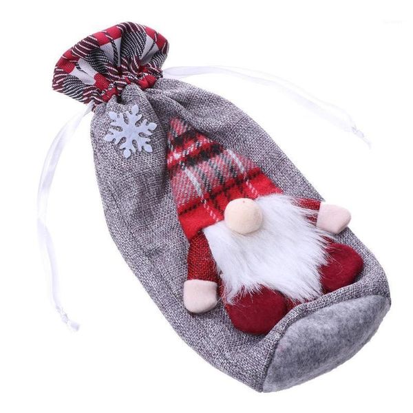 

1pc christmas red wine bottle cover bag gift red new year decoration for new year home christmas party supplier1