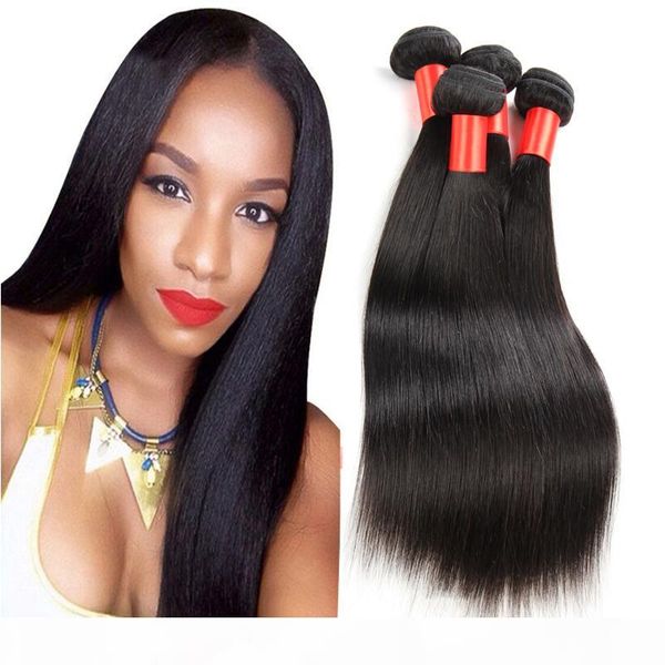 

fastest delivery 7a hair brazilian malaysian peruvian indian virgin human hair extensions 3 4pcs straight hair next day delivery, Black