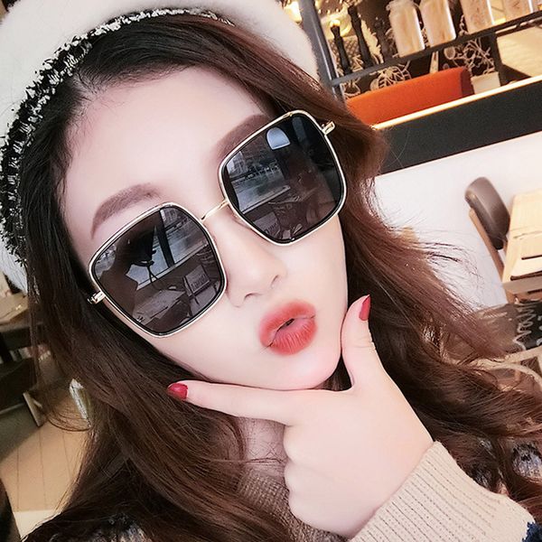 

ladies fashion reflective color film frame 2019 new sunglasses polarized large retro glasses glase oculos 50*