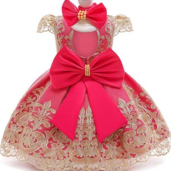 

2020 new summer baby girl clothes formal 2 years old birthday party dress for girls christening gown for baby girls dress t200709, Red;yellow