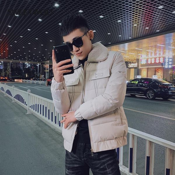 

autumn and winter men's jackets korean style slim casual windbreaker trend clothing fashion padded jacket men's jacket, Black