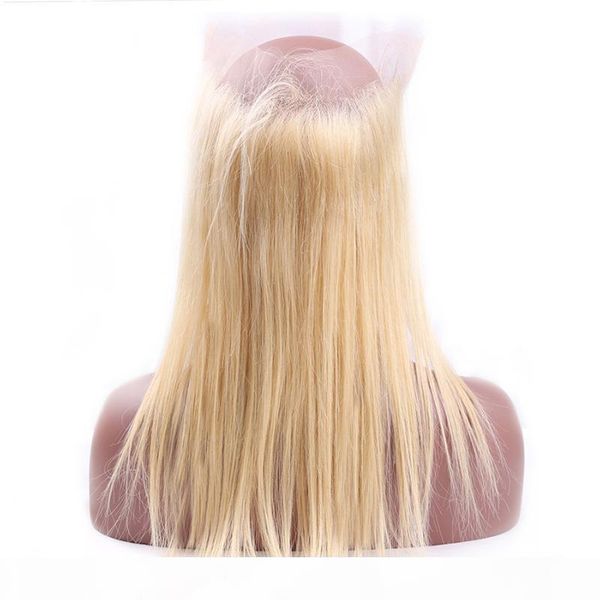 

straight 613 blonde 360 lace frontal only one piece frontal 22.5*4*2 inches brazilian human hair blonde 360 lace frontal with baby hair, Black;brown