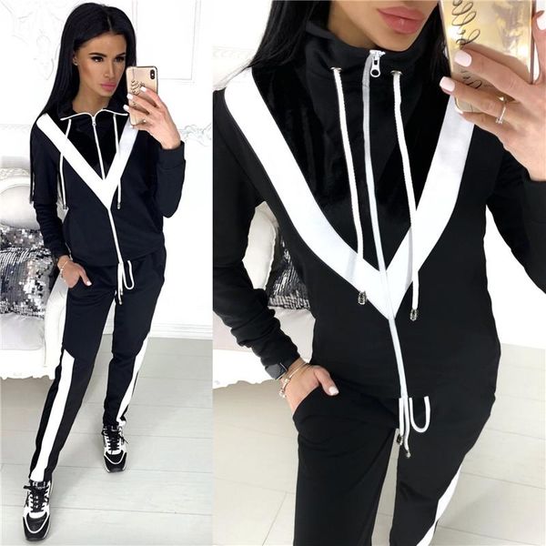 

stand collar tracksuit two piece set women spring autumn clothes zipper and pants sets slim casual workout female outfits, Gray