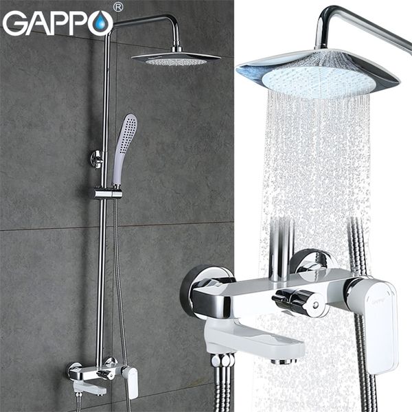 Gappo Set di rubinetti da bagno a muro Miscelatore da bagno Miscelatore da bagno Torneira vasca da bagno testa con doccia a mano LJ201212