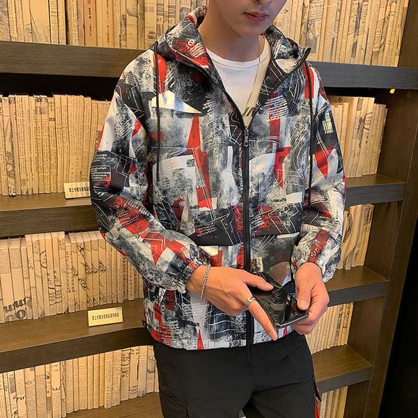 

new 2021 large camouflage hooded casual jacket in spring and autumn, Black;brown