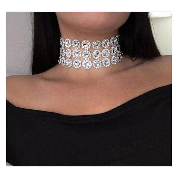 

europe and america short necklace multi-layer concave diamond crystal necklace w sqctfu dh_seller2010, Golden;silver