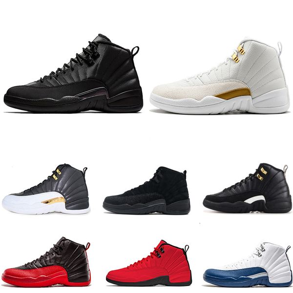 

12 12s wntr gym red mens basketball shoes for men white black french blue 2021 new athletic sports outdoor sneakers trainer size 8-13, White;red