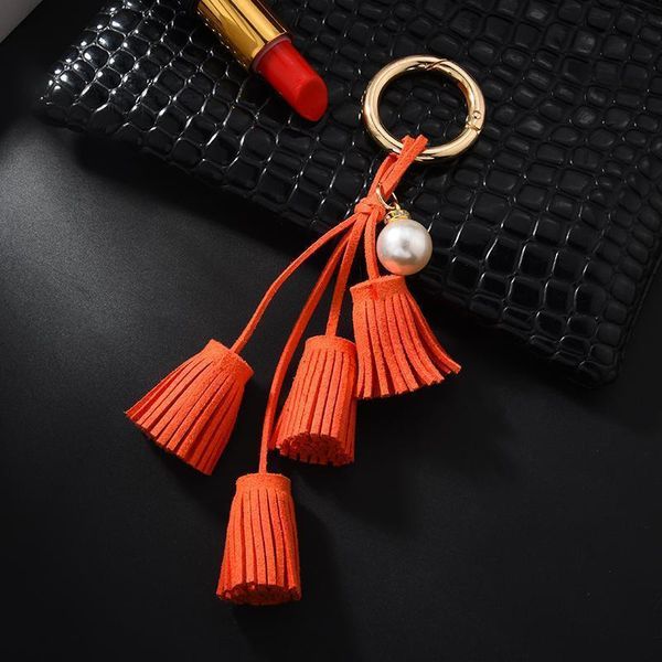 

new personalized gold leather tassel key chain women bag charm key ring valentines day gift women keychain jewelry eh312 h bbyedt