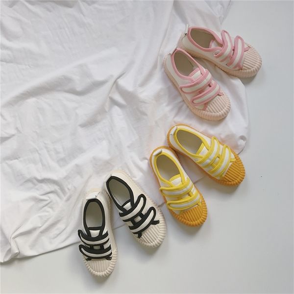 

korean children hit-and-break magic canvas shoes toddler baby anti-slip shoes kids all matcheshoes spliced color girls shoes y200404, Black;red