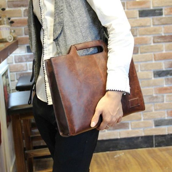 

briefcases men's casual business briefcase bag crazy horse leather stereotyped pu portable shoulder messenger1