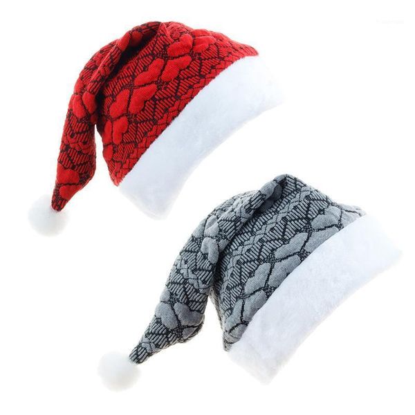 

christmas decorations knitted love christmas hat creative santa hat red hathome decore1