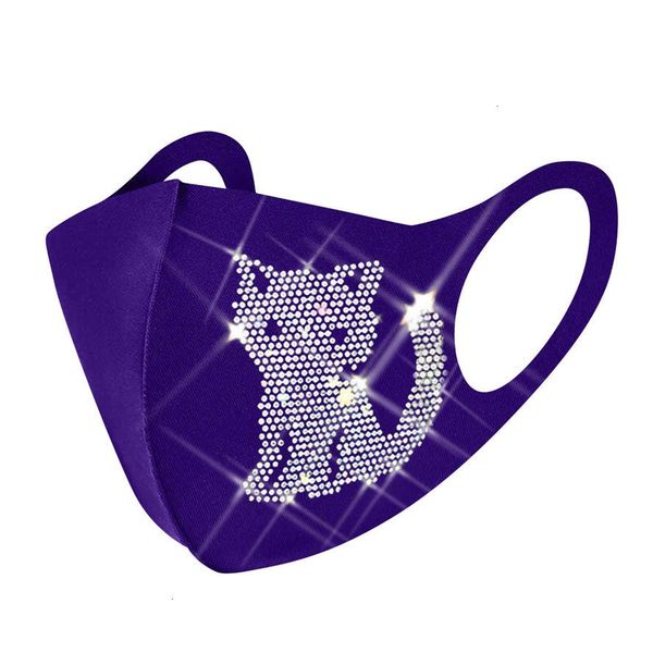 

new arrival designer face cotton men and women graffiti dustproof breathable black color trendy cat flash diamond mask 5 nnj4g