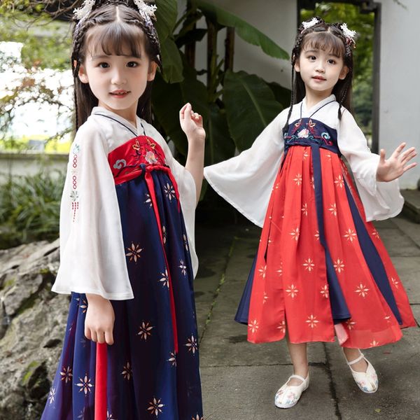 

весной и осенью 2020 года детская hanfu платье dresshorn dresswomen супер бессмертна древний костюм girlstrumpet рукав ru юбка платье chine, Black;gray