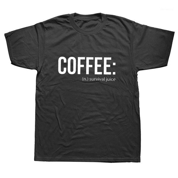 

funny print my brain is 90% coffee lover joke t-shirt husband casual short sleeve cotton streetwear hip hop t shirts men1, White;black