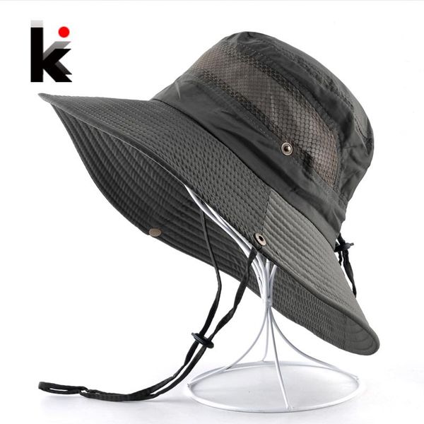 

cloches men's summer bucket hat wide brim sun caps women beach anti-uv visor hats for men outdoor fishing climbing bob chapeau bones