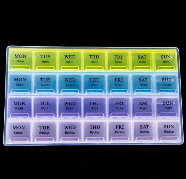 

28 compartment pill box 7 day medicine storage organizer conta wmtden xhlight