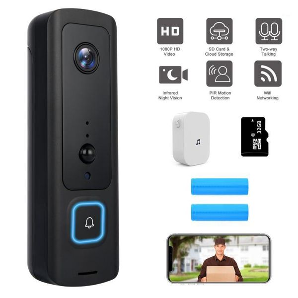 

doorbells est video doorbell 1080p waterproof wifi wireless intercom security door phone home monitor night vision1