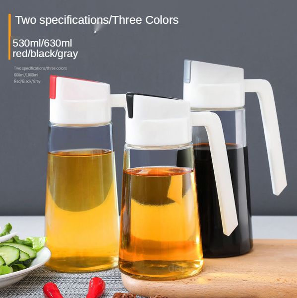 

a-automatic opening and closing of oil, leak proof glass oil pot, household bottle, soy sauce bottle, kitchen utensil, tank